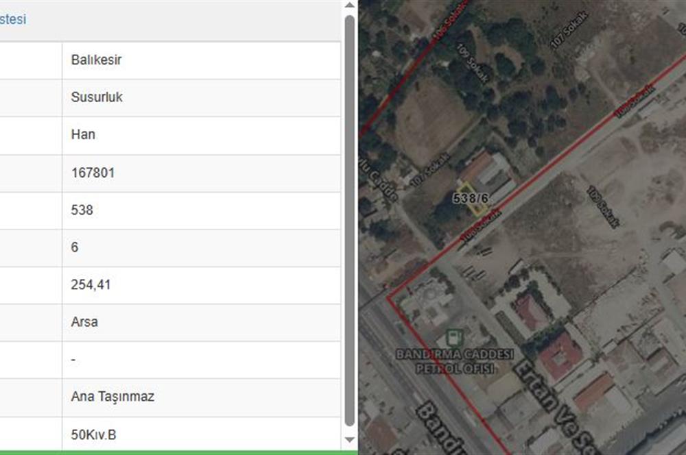 CENTURY 21 BAL'DAN SUSURLUK HAN MAHALLESİNDE SATILIK ARSA