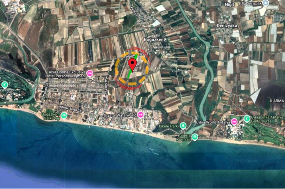 Antalya serik boğazkent oteller bölgesi imar sınırında satılık arazi