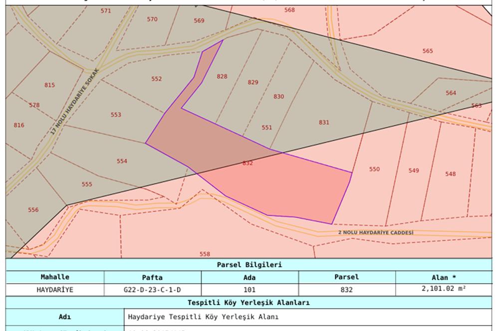 C21 Cius; Haydariye YolaCephe 4 MüstakilTapu Satılık İmarlı Arsa
