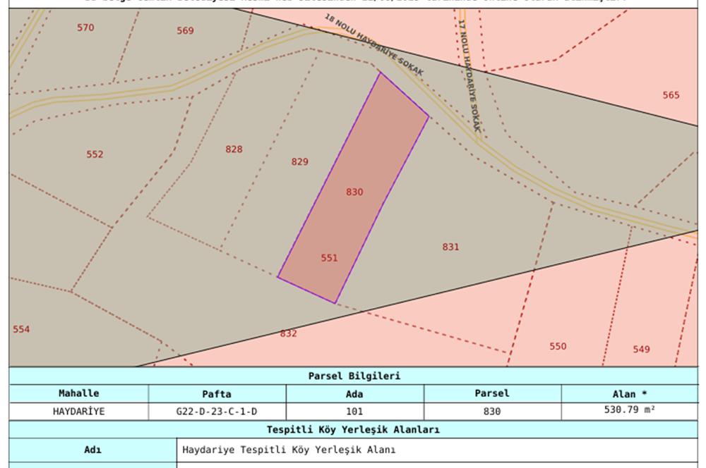 C21 Cius; Haydariye YolaCephe 4 MüstakilTapu Satılık İmarlı Arsa