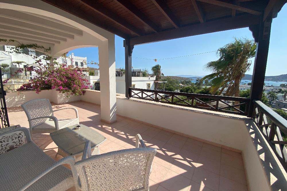 Bodrum Eskiçeşme Kiralık Deniz Manzaralı ve Müstakil Havuzlu Full Eşyalı Kiralık 3+1 Villa