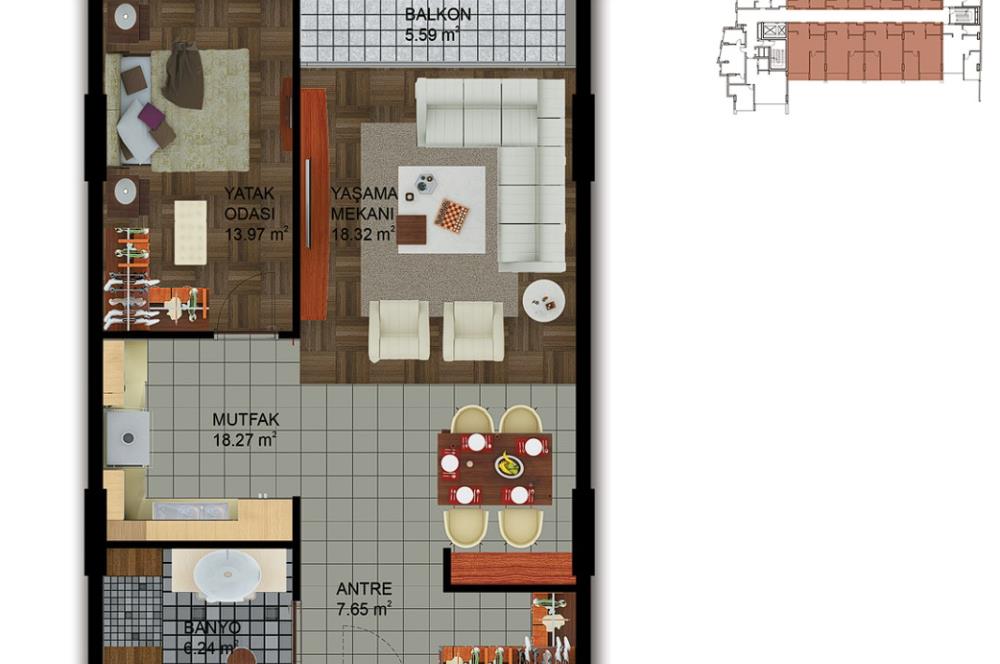 ELYSİUM RESİDENCE TAKSİMDE SATILIK 1+1 DAİRE