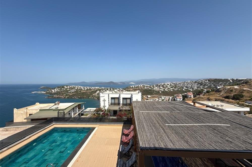 BODRUM ADABÜKÜ DENİZ MANZARALI SATILIK HAVUZLU VİLLA