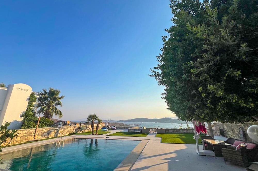 Bodrum Eskiçeşme'de Panoramik Deniz Manzaralı Tam Müstakil Villa