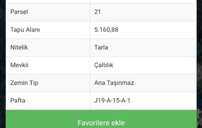 C21 LOCA'DAN SAVAŞTEPE YUKARIDANİŞMENTTE 5160,88M2 SATILIK TARLA