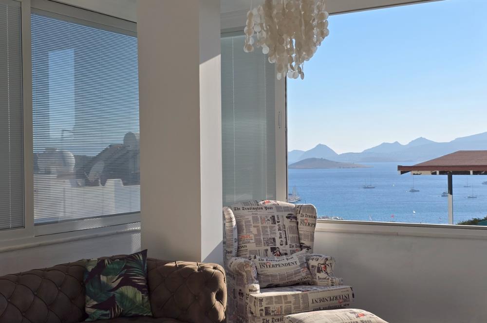 Bodrum-Bitez 3+1 deniz manzaralı satılık dubleks villa