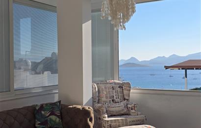 Bodrum-Bitez 3+1 deniz manzaralı satılık dubleks villa