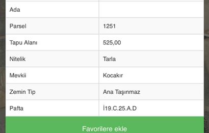 C21 BAL'DAN NERGİZ MAH. 525 m2 SATILIK TARLA