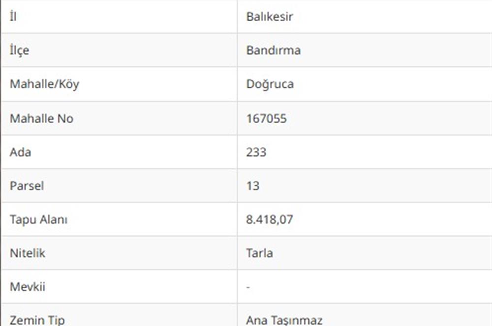 Doğruca Mahallesinde Geniş ve Verimli Satılık Tarla