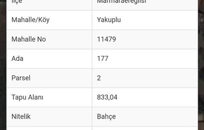 TEKİRDAĞ MARMARAEREĞLİSİ YAKUPLU'DA YATIRIMLIK FIRSAT ARSA