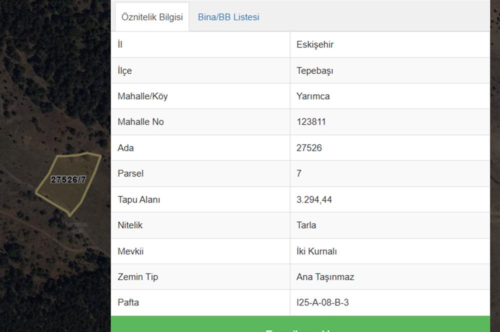 CENTURY 21 VİZYON'DAN ESKİŞEHİR YARIMCA MAHALLESİNDE  SATILIK TARLA