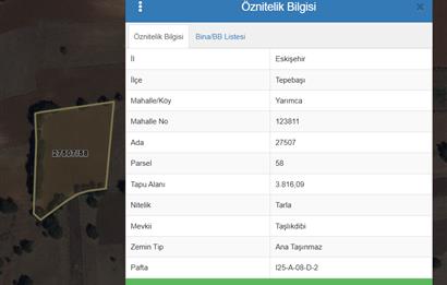 CENTURY 21 VİZYON'DAN ESKİŞEHİR YARIMCA MAHALLESİNDE  SATILIK TARLA