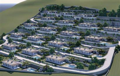 Projeden Deniz ve Mistik Doğa Manzaralı Lüks Mimari Müstakil Havuzlu 4+1 Villalar