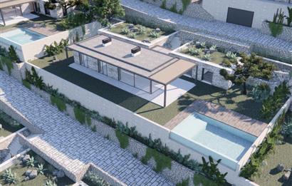 Projeden Deniz ve Mistik Doğa Manzaralı Lüks Mimari Müstakil Havuzlu 4+1 Villalar