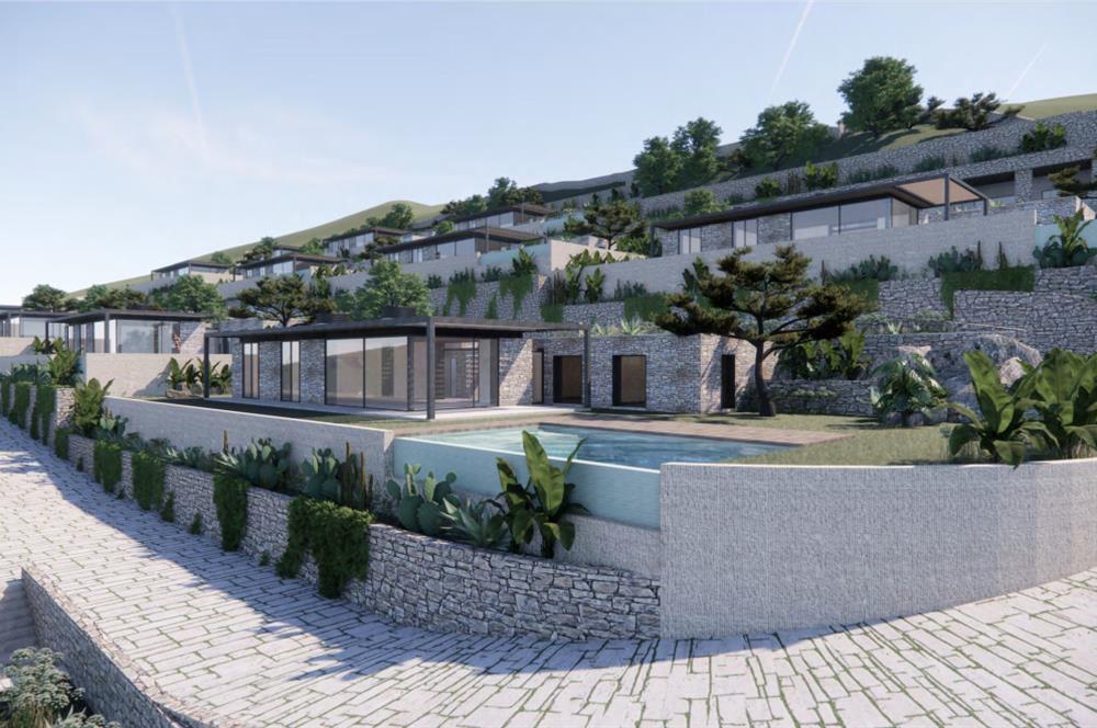 Projeden Deniz ve Mistik Doğa Manzaralı Lüks Mimari Müstakil Havuzlu 4+1 Villalar