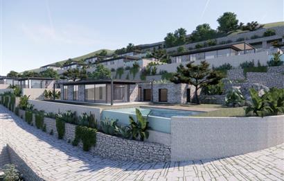 Projeden Deniz ve Mistik Doğa Manzaralı Lüks Mimari Müstakil Havuzlu 4+1 Villalar