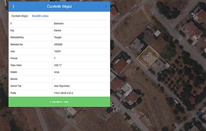 Century21 Bal'dan Balıkesir Toygar Mah.'de Satılık Arsa