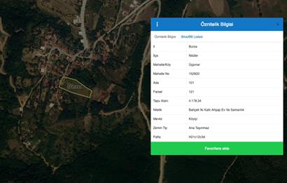 C21 NOVO'DAN NİLÜFER ÜÇPINAR MEVKİİNDE 1.392 M2 SATILIK ARSA