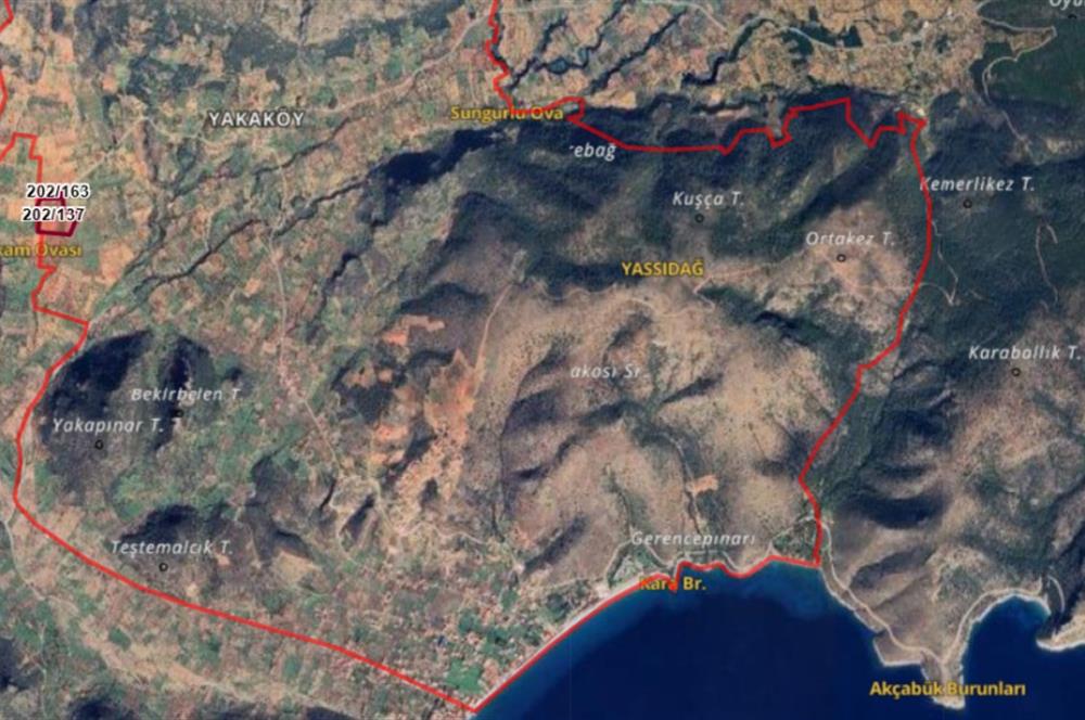 1274997359 Satılık Arsa Datça Yaka Mah. 32,8 Dönüm ve 3+1 Müstakil Konut