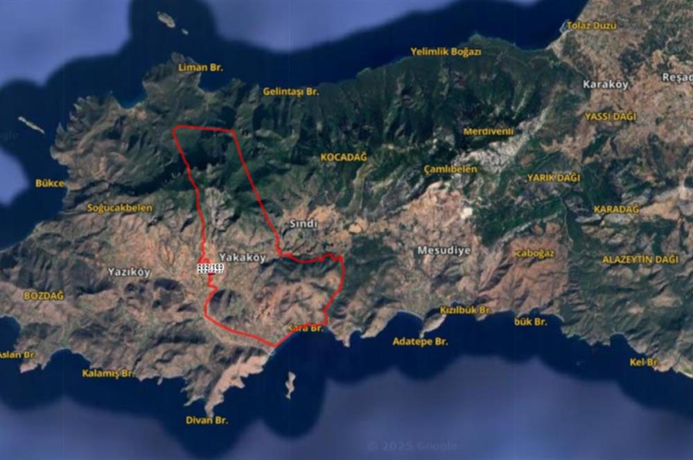 1274997359 Satılık Arsa Datça Yaka Mah. 32,8 Dönüm ve 3+1 Müstakil Konut