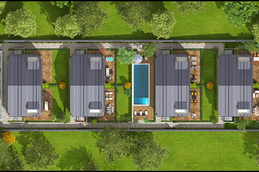 Zekeriyaköy'de Butik Sitede Dekorasyonlu Satılık İkiz villa
