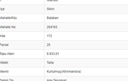 Silivri Çanta Balaban Satılık 545 m2 Arsa
