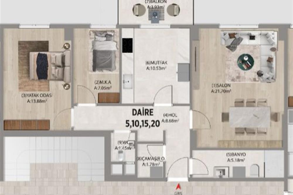 SULTANBEYLİ MEHMET AKİF MAHALLESİNDE PROJEDEN SATILIK 2+1 DAİRE
