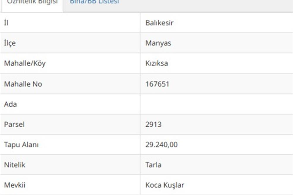 Kızıksa Mahallesinde 29.248 m² Satılık Tarla