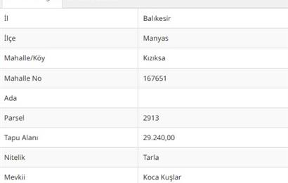 Kızıksa Mahallesinde 29.248 m² Satılık Tarla