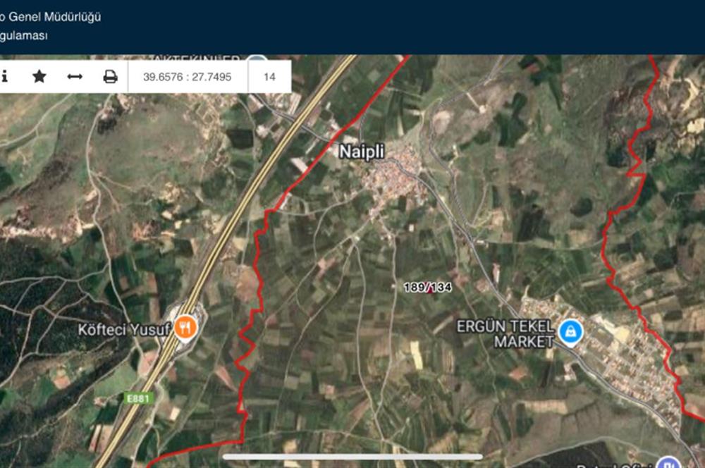 BALIKESİR NAİPLİ'DE YATIRIM FIRSATI 1546 M2 TARLA!