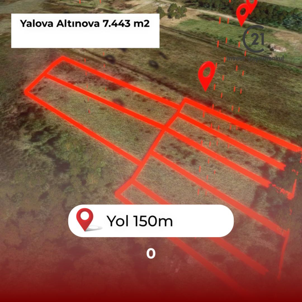 Yalova Altınova Kaytazderede 7.443 m² Çayır Nitelikli 7 Parsel 