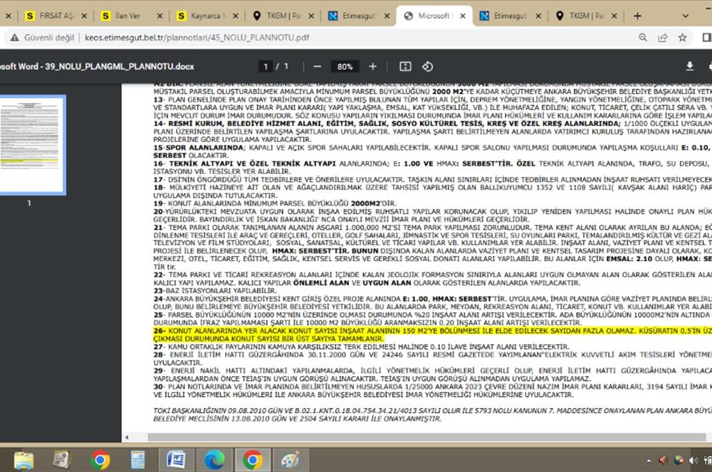Aşağı Yurtçu Yurtkent villaları üstünde Daire Getirili Arsa