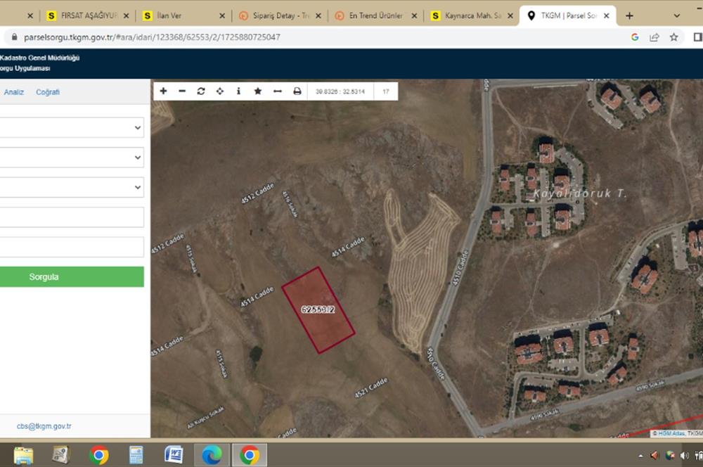 Aşağı Yurtçu Yurtkent villaları üstünde Daire Getirili Arsa