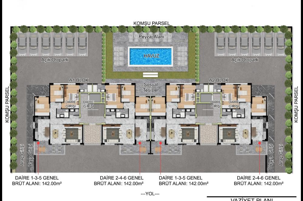 ÇAKMAK MAHALLESİNDE SATILIK MODERN DAİRELER