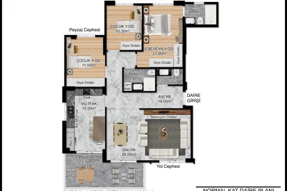 ÇAKMAK MAHALLESİNDE SATILIK MODERN DAİRELER