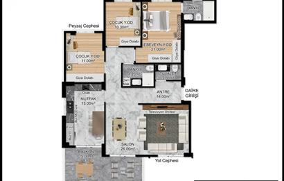 ÇAKMAK MAHALLESİNDE SATILIK MODERN DAİRELER