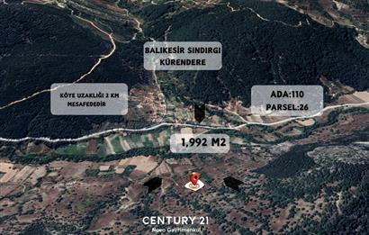 C21 NOVO'DA BALIKESİR SINDIRGI KÜRENDERE'DE 1.992M2 ARAZ