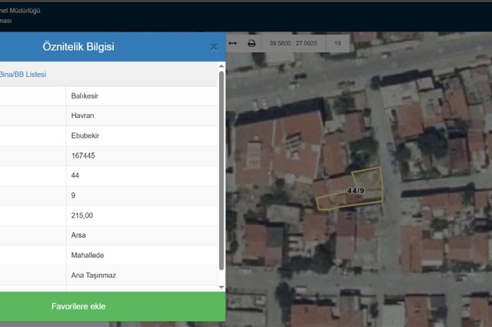 CENTRUY 21 BAL'DAN HAVRAN EBUBEKİR MAHALLESİNDE  SATILIK BİNA VE ARSASI 