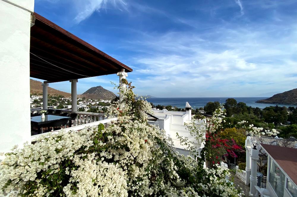 BODRUM AKYARLAR'DA DENİZ MANZARALI EŞYALI KİRALIK  DAİRE