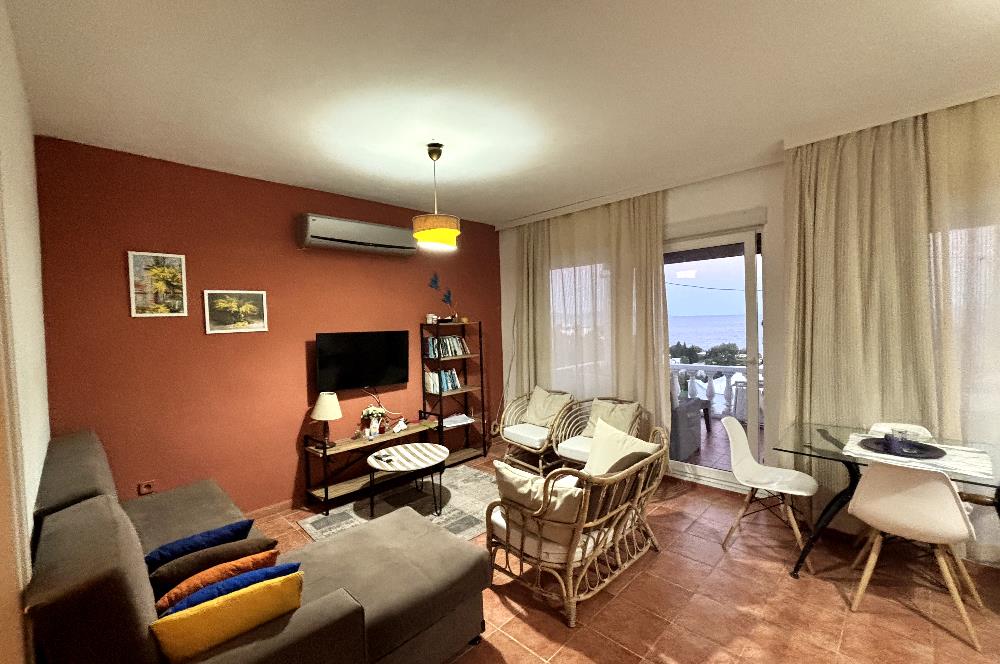BODRUM AKYARLAR'DA DENİZ MANZARALI EŞYALI KİRALIK  DAİRE