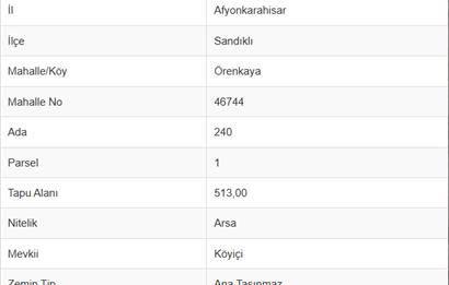 CENTURY 21 PLUS GAYRİMENKULDEN SANDIKLI ÖRENKAYA'DA İMARLI ARSA