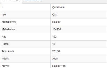 ÇANAKKALE ÇAN HACILAR - YOLA SIFIR, İMARLI, YATIRIMLIK ARSA