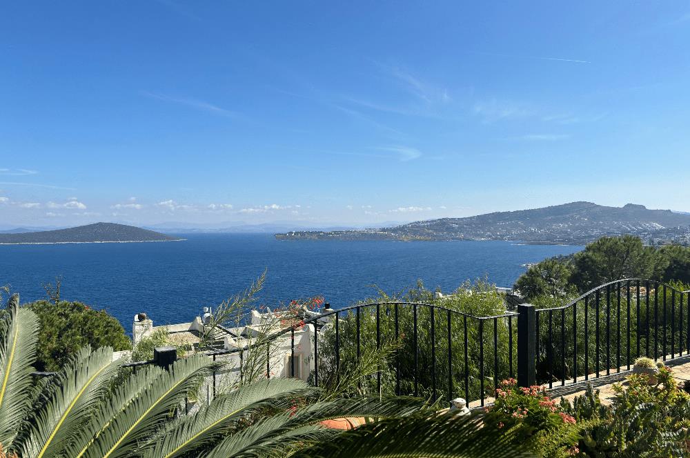 BODRUM GÜNDOĞAN PANORAMİK DENİZ MANZARALI SATILIK BAHÇE DUBLEKSİ