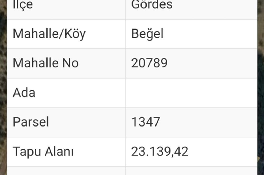 C21 Cius; Manisa Gördes Beğel'de 23.139 m2 Tarla