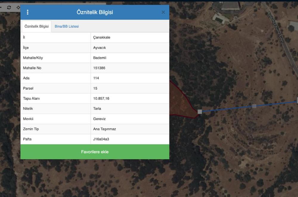 AYVACIK BADEMLİ ALTINDA 10856 M2 YATIRIMLIK SATILIK TARLA