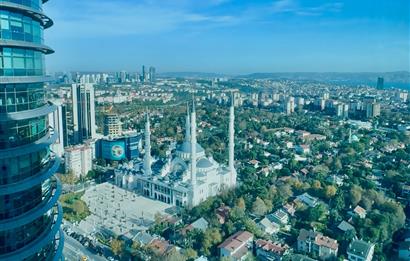 Levent Kiralık Ofis Metrocity 22.Kat Deniz Manzaralı 207m2 Dekorasyonlu Ofis;