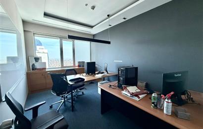 Levent Kiralık Ofis Metrocity 22.Kat Deniz Manzaralı 207m2 Dekorasyonlu Ofis;