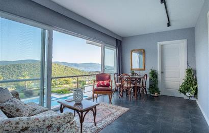 Adabükü Panoramik Deniz ve Koy Manzaralı Satılık Müstakil Villa