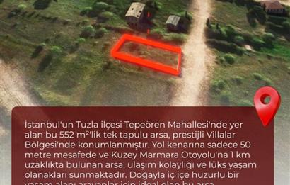 TEPEÖREN VİLLALAR BÖLGESİNDE VİLLA İMARLI SATILIK ARSA