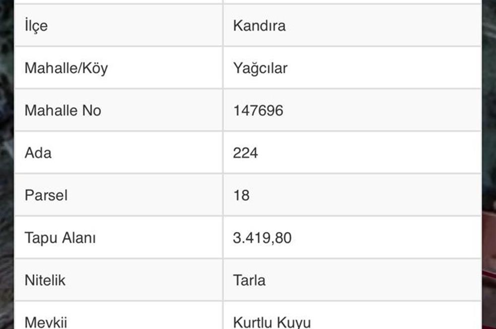 KOCAELİ KANDIRA YAĞCILAR MAH. KURTLU KUYU MEVKİİ SATILIK ARSA